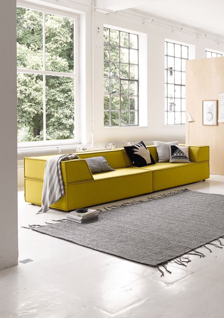 COR Trio Sofa Stoff 9720 gelb Milieu Gilbert Interiors Möbel Neumarkt i.d. Opf.